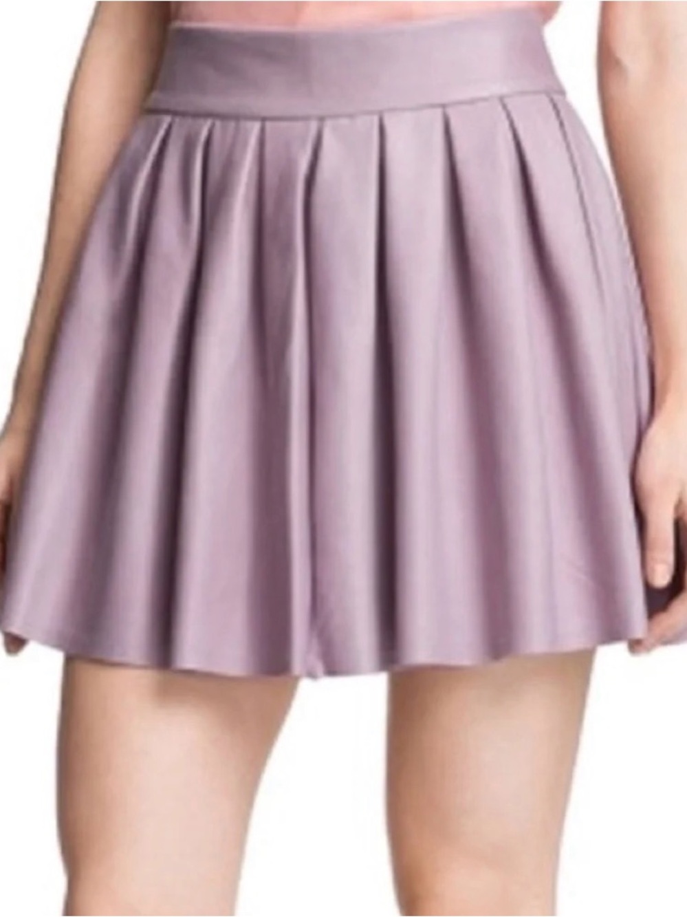 Alice + Olivia Lavender Pleated Skater Mini Skirt